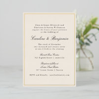 Formal Classic Gold Border Elegante Elfenbeinhochz