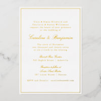Formal Classic Gold Border Elegante Script Hochzei