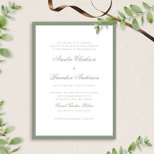 Formal Classic Sage Green Border Script Hochzeit