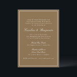 Formal Classic Warm Brown Script Elegante Hochzeit Einladung<br><div class="desc">Eine raffinierte Hochzeitseinladung mit einem warmen braunen Hintergrund mit klassischer Serif- und Skripttypografie für einen zeitlosen und raffinierten Look. Ein dünner weißer Rahmen umrahmt das Design und verleiht ihm eine Touch Eleganz. Diese Einladung eignet sich ideal für moderne, rustikale oder Herbsthochzeiten und Set den Ton für eine stilvolle und intime...</div>