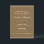 Formal Classic Warm Brown Script Elegante Hochzeit Einladung<br><div class="desc">Eine raffinierte Hochzeitseinladung mit einem warmen braunen Hintergrund mit klassischer Serif- und Skripttypografie für einen zeitlosen und raffinierten Look. Ein dünner weißer Rahmen umrahmt das Design und verleiht ihm eine Touch Eleganz. Diese Einladung eignet sich ideal für moderne, rustikale oder Herbsthochzeiten und Set den Ton für eine stilvolle und intime...</div>