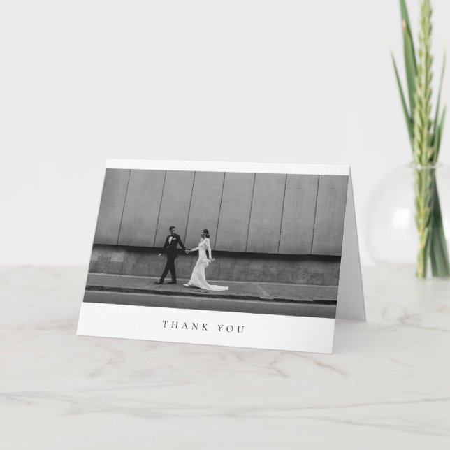 Formal Classic Wedding Photo Folded Thank You Card Dankeskarte (Vorderseite)