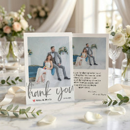 Formal Classic Wedding Photo Thank You Card Dankeskarte