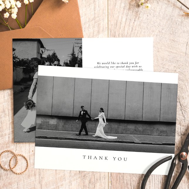 Formal Classic Wedding Photo Thank You Card Dankeskarte (Von Creator hochgeladen)