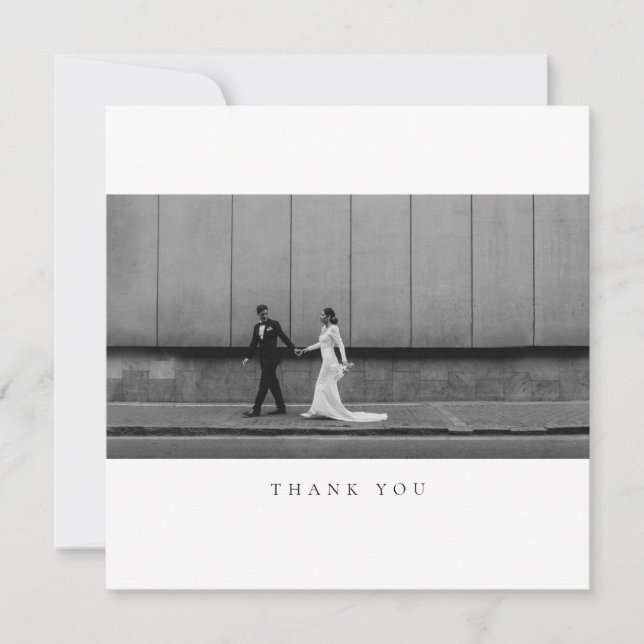 Formal Classic Wedding Photo Thank You Card Dankeskarte (Vorderseite)
