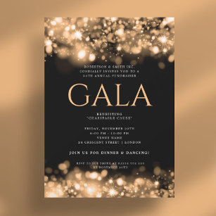 Formal Corporate Gala Ball Gold Glühbirnen Einladung
