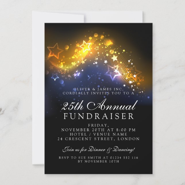 Formal Corporate Gala Event Goldene Lichter Einladung (Vorderseite)