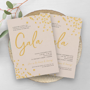 Formal Corporate Gala Gold Confetti Champagne Einladung