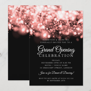 Formal Corporate Grand Opening Rose Gold Lights  Einladung