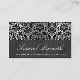 Formal Damask Horizontal - Schwarz Visitenkarte
