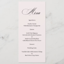 Formal Elegant Calligraphy Menu Menükarte