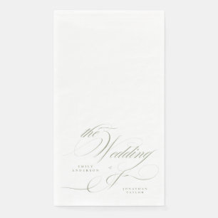 Formal Elegant Calligraphy Sage Green Wedding Serviette