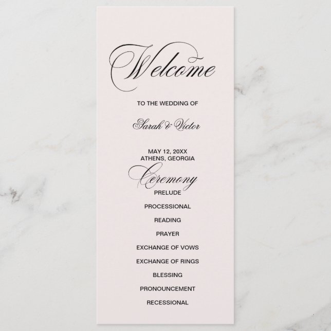 Formal Elegant double side program card  Programm (Vorderseite)