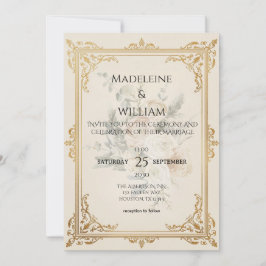 Formal Elegant Gold Hochzeit Einladung