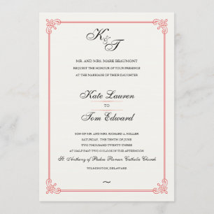 Formal Elegant Monogram Einladung zur Hochzeit