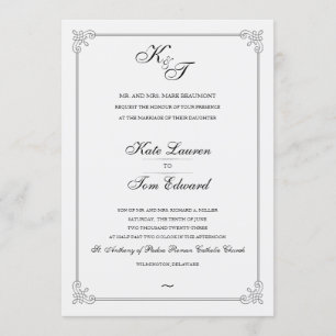 Formal Elegant Monogram   Einladung zur Hochzeit