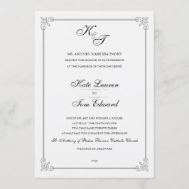 Formal Elegant Monogram | Einladung zur Hochzeit