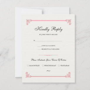 Formal Elegant RSVP-Karte mit Wahlmöglichkeit RSVP Karte