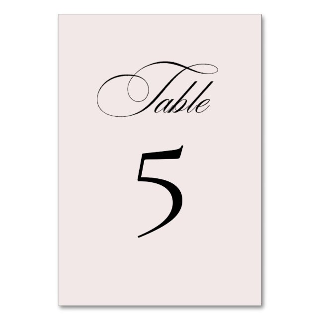 Formal Elegant Table Number Card Tischnummer (Vorderseite)
