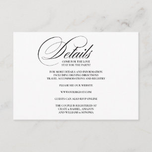 Formal Elegante Einschließungskarte Details Begleitkarte
