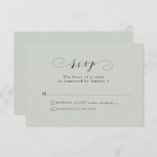 Formal elegante grüne Hochzeit RSVP Karte