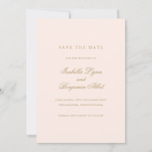 Formal elegante Hochzeit ohne Foto Save The Date