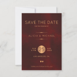 Formal elegante Luxus burgundy Goldhochzeit Save The Date