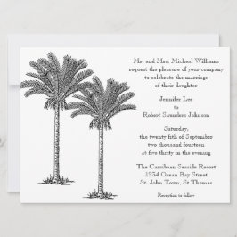 Formal Elegante Palme Tree Tropical Island Hochzei Einladung