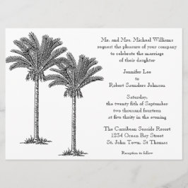 Formal Elegante Palme Tree Tropical Island Hochzei Einladung