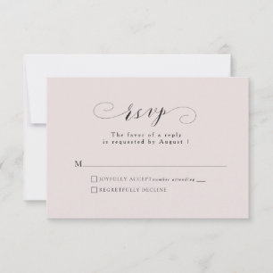 Formal elegante Rosa Hochzeit RSVP Karte