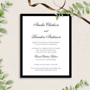 Formal elegante Schwarz-Weiß-Script-Hochzeit im BU