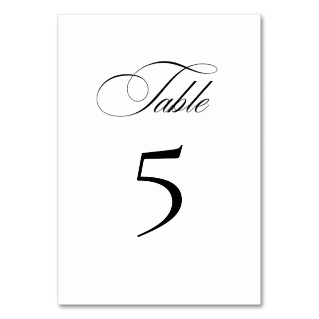 Formal Elegante Tischnummer Card (Vorderseite)