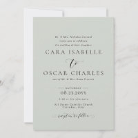 Formal elegante Weise Grün Hochzeit Einladung