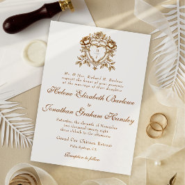 Formal Elegantes Calligrafy Wappen Hochzeit Einladung