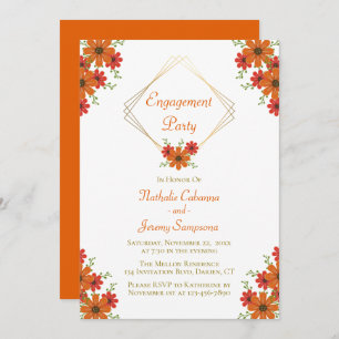 Formal Engagement Party Orange Fall Land Herbst Einladung