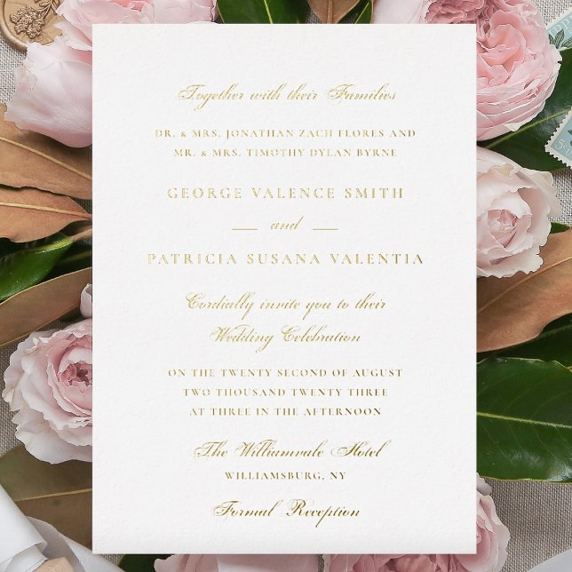 Formal Foil Pressed Calligraphy Elegante Wedding Folieneinladung (Von Creator hochgeladen)