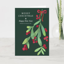 Formal frohe Weihnachten Mistletoe Corporate Green