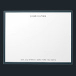 Formal für Unternehmen mit blauer Grenze Notizblock<br><div class="desc">Personalisiert, klassisch und elegant Notepad mit blauem Navy-Rand. Sie können den Schriftart ganz einfach in einen beliebigen Stil oder eine beliebige Farbe ändern, indem Sie auf der rechten Seite des Elements auf "Diese Vorlage bearbeiten" klicken oder auf den blauen Button "Anpassen" klicken, um den Text zu ordnen, die Schriftart und...</div>
