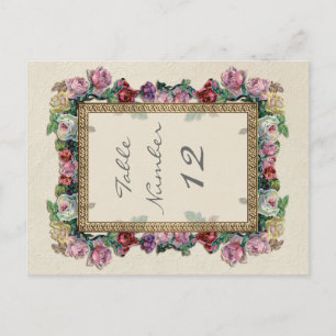 Formal Gold Brocade Floral Elegante Tischnummern