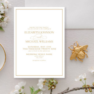 Formal Gold Classic-Skripteinladung zur Hochzeit Einladung