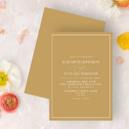 Formal Gold Classic-Skripteinladung zur Hochzeit Einladung