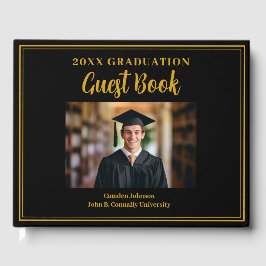 Formal Graduate Party (Gold Black Graduate Foto) Gästebuch