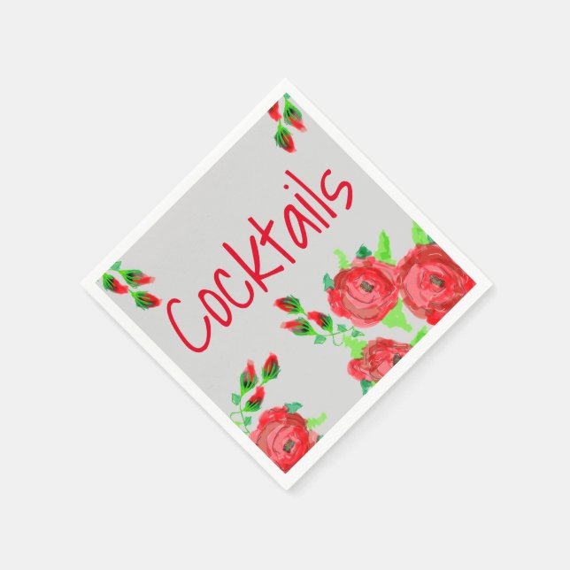 Formal Gray Cocktail Napkin Serviette (Ecke)