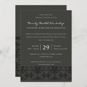 FORMAL-GRAY-DAMASK-CLASSIC-WORKSHOP-EREIGNIS EINLADUNG