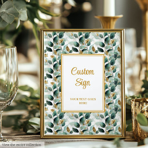 Formal Grün Grün Gold Hochzeit Custom Poster