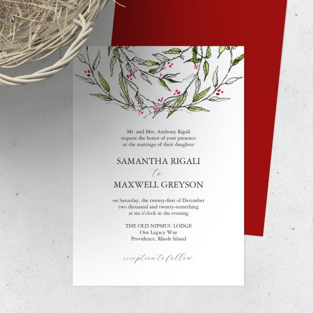 Formal Hochzeit Einladungen Botanische Vegetation (Formal wedding invitations botanical greenery art by Victoria Grigaliunas of Do Tell A Belle)