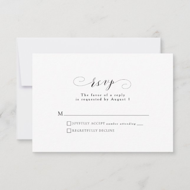 Formal Hochzeitskarte RSVP Karte (Vorderseite)