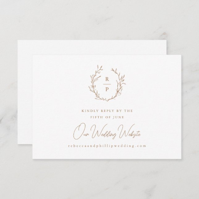Formal Hochzeitswebsite RSVP Karte (Vorne/Hinten)