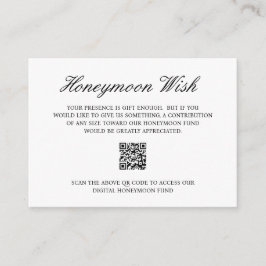 Formal Honeymoon Fund QR Code Wedding Begleitkarte