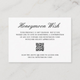 Formal Honeymoon Fund QR Code Wedding Begleitkarte